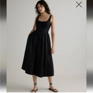 Quince Black Midi Dress